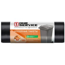 ONE service Пакеты для мусора Optimum LD 85*110см 160л/10шт черный (15 шт/ящ)